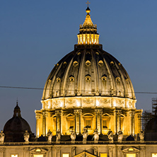 Amazing Night photo of Vatican and St. Peter"s Basilica in Rome, Italy