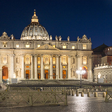 Amazing Night photo of Vatican and St. Peter"s Basilica in Rome, Italy
