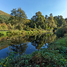 Autumn Landscape of Iskar River near Pancharevo lake, Sofia city Region, Bulgaria
