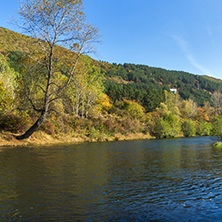 Autumn Landscape of Iskar River near Pancharevo lake, Sofia city Region, Bulgaria