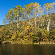 Autumn Landscape of Iskar River near Pancharevo lake, Sofia city Region, Bulgaria