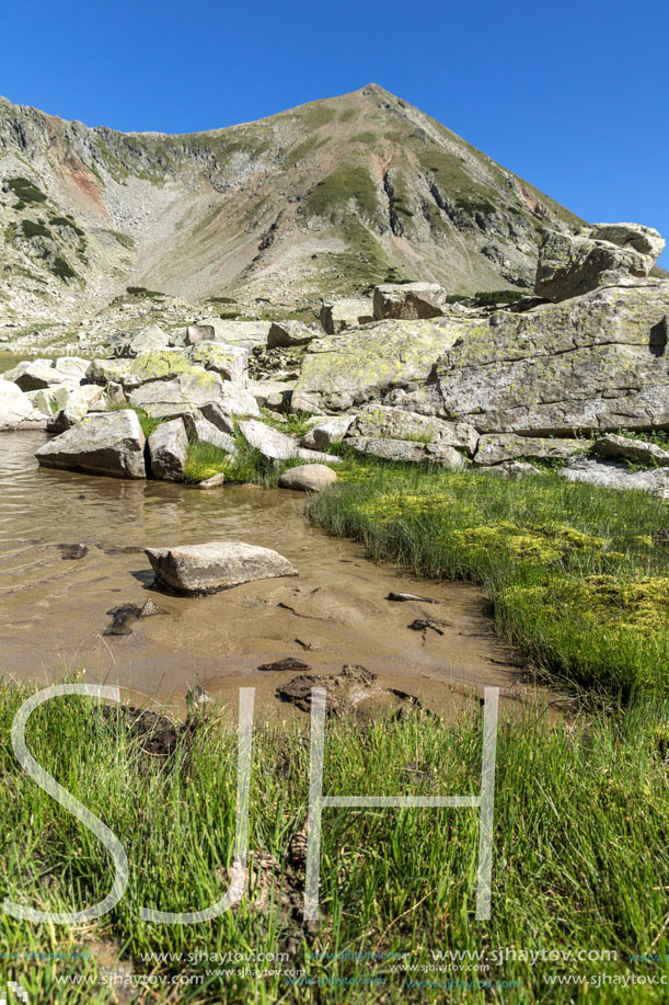 Amazing Panorama of Argirovo lake near Dzhano peak, Pirin Mountain, Bulgaria