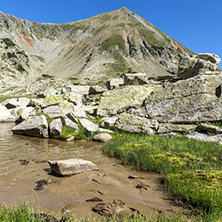 Amazing Panorama of Argirovo lake near Dzhano peak, Pirin Mountain, Bulgaria