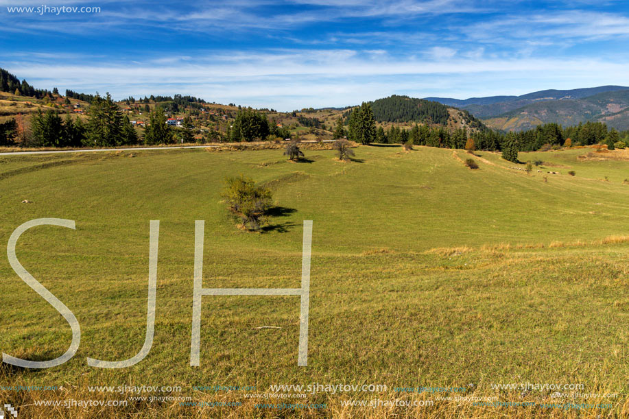 Amazing autumn landscape near village of Gela, Rhodope Mountains, Bulgaria