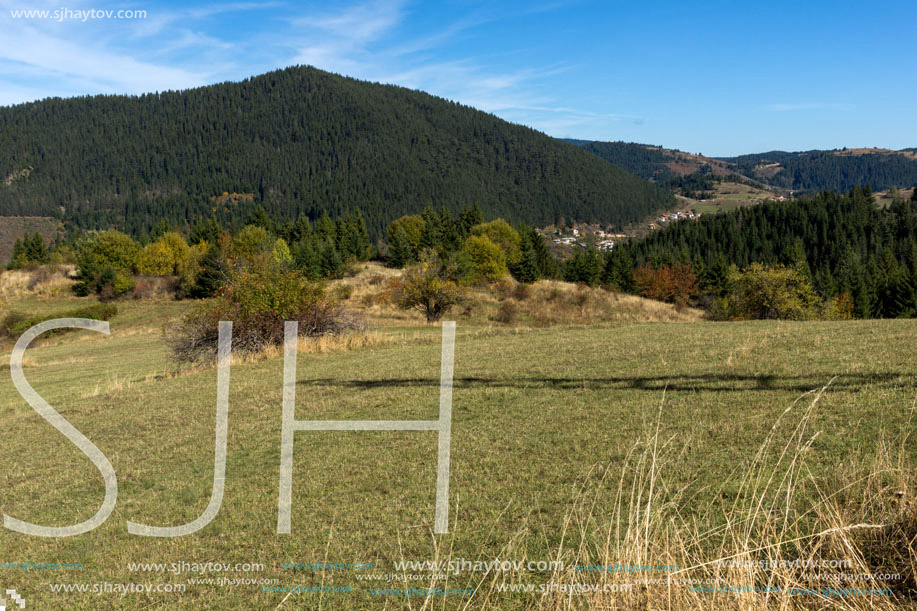 Amazing autumn landscape near village of Gela, Rhodope Mountains, Bulgaria