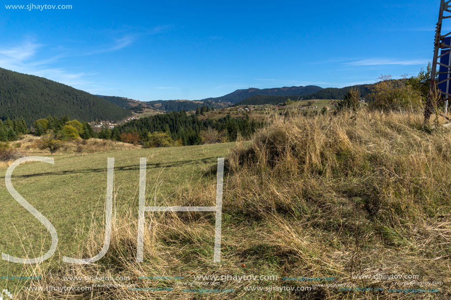 Amazing autumn landscape near village of Gela, Rhodope Mountains, Bulgaria