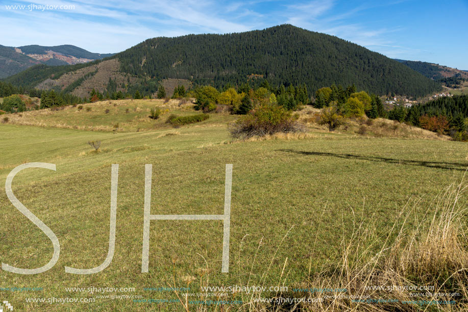 Amazing autumn landscape near village of Gela, Rhodope Mountains, Bulgaria