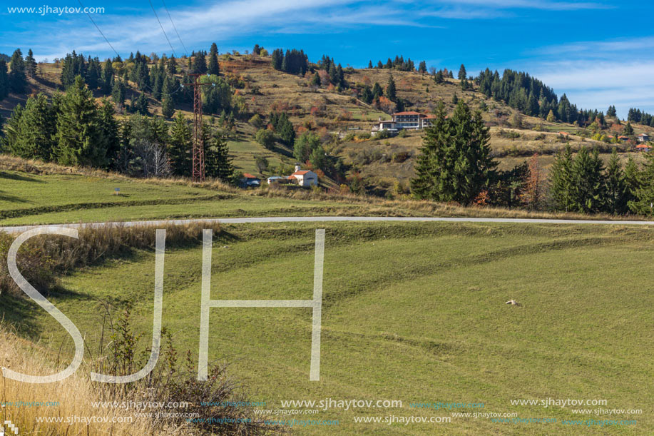 Amazing autumn landscape near village of Gela, Rhodope Mountains, Bulgaria