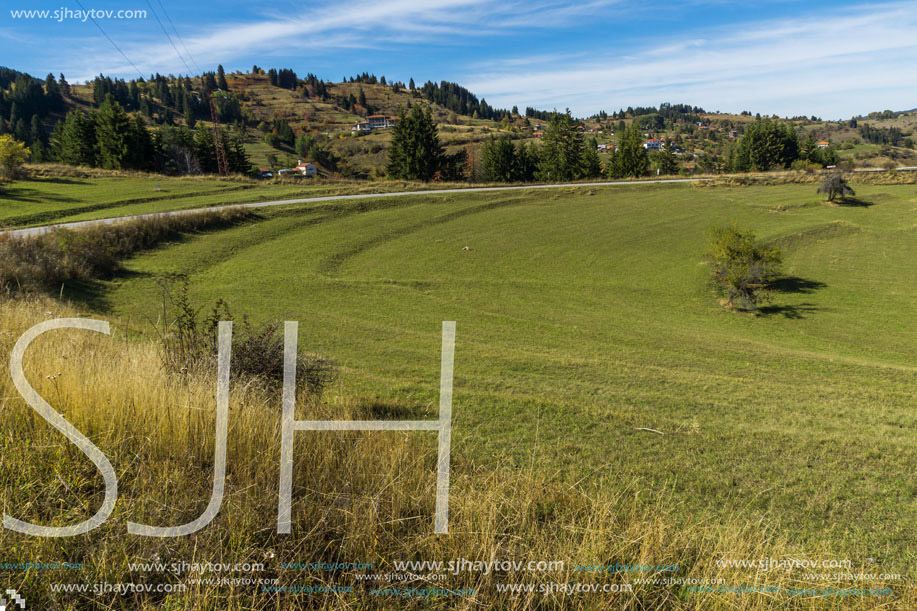 Amazing autumn landscape near village of Gela, Rhodope Mountains, Bulgaria