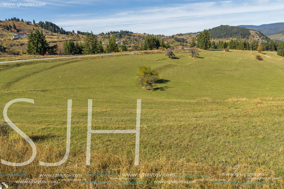 Amazing autumn landscape near village of Gela, Rhodope Mountains, Bulgaria