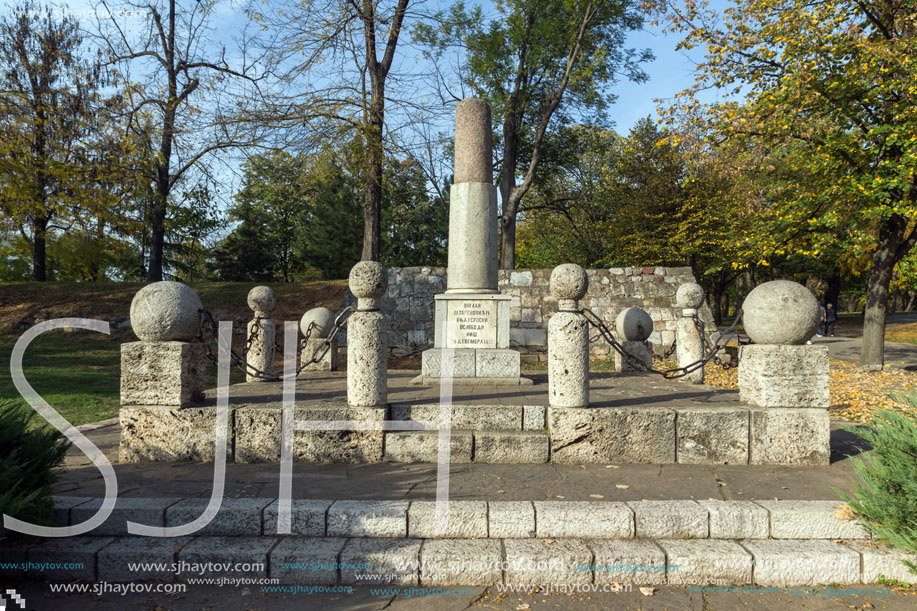 NIS, SERBIA- OCTOBER 21, 2017: Monument to Kniaz Milan in Fortress of City of Nis, Serbia