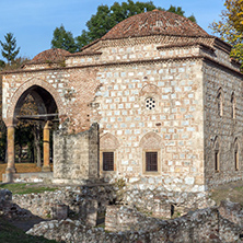 NIS, SERBIA- OCTOBER 21, 2017: Sunset view of Bali Beg Mosque in Fortress of City of Nis, Serbia