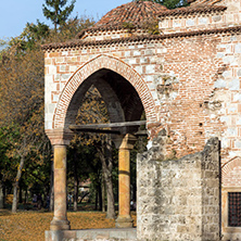 NIS, SERBIA- OCTOBER 21, 2017: Sunset view of Bali Beg Mosque in Fortress of City of Nis, Serbia