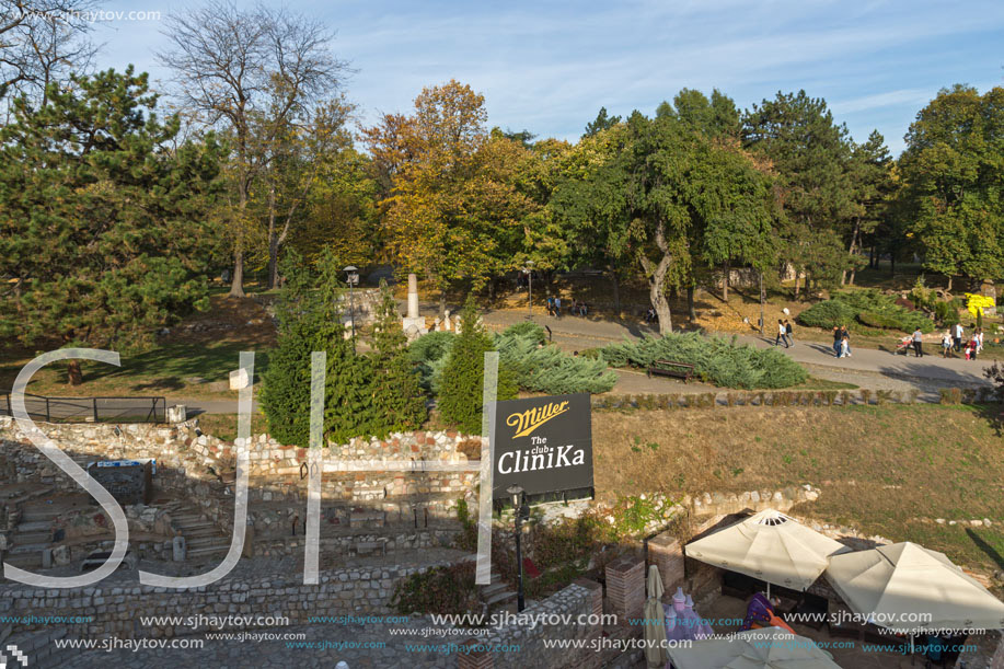 NIS, SERBIA- OCTOBER 21, 2017: Inside view of Fortress and park in City of Nis, Serbia