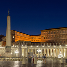 ROME, ITALY - JUNE 22, 2017: Amazing Night photo of Vatican and St. Peter"s Basilica in Rome, Italy