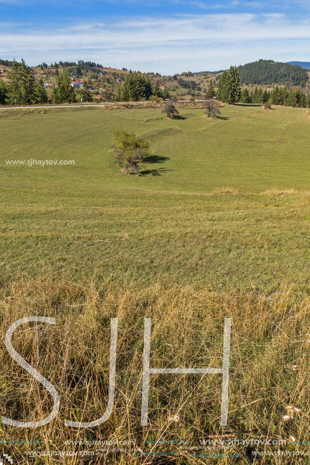 Amazing autumn panorama near village of Gela, Smolyan Region, Bulgaria