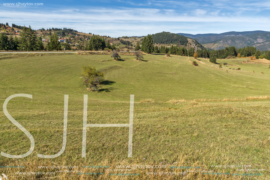 Amazing autumn panorama near village of Gela, Smolyan Region, Bulgaria