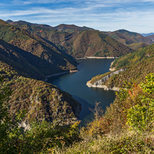 Autumn Panorama of Tsankov kamak Reservoir, Smolyan Region, Bulgaria
