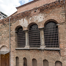 THESSALONIKI, GREECE - SEPTEMBER 30, 2017: Ancient Byzantine Church of the Acheiropoietos in the center of city of Thessaloniki, Central Macedonia, Greece
