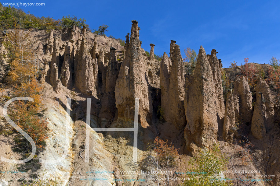 Amazing Autumn Landscape of Rock Formation Devil"s town in Radan Mountain, Serbia