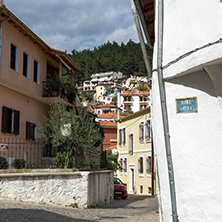 XANTHI, GREECE - SEPTEMBER 23, 2017: Street and old houses in old town of Xanthi, East Macedonia and Thrace, Greece
