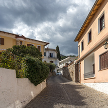 XANTHI, GREECE - SEPTEMBER 23, 2017: Street and old houses in old town of Xanthi, East Macedonia and Thrace, Greece