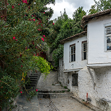 XANTHI, GREECE - SEPTEMBER 23, 2017: Street and old houses in old town of Xanthi, East Macedonia and Thrace, Greece