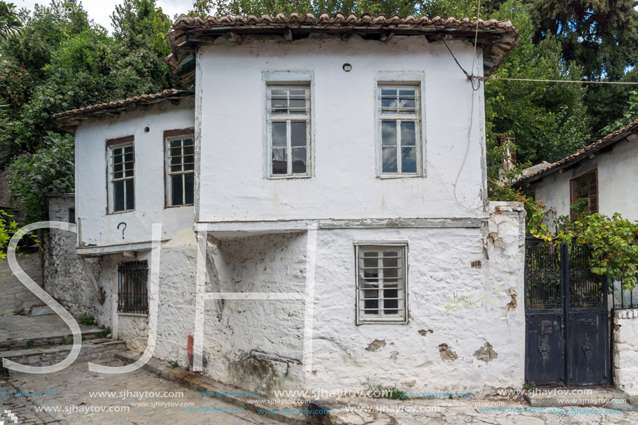XANTHI, GREECE - SEPTEMBER 23, 2017: Street and old houses in old town of Xanthi, East Macedonia and Thrace, Greece