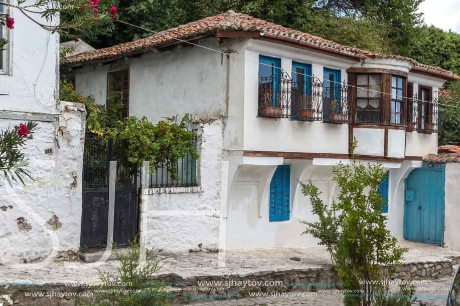 XANTHI, GREECE - SEPTEMBER 23, 2017: Street and old houses in old town of Xanthi, East Macedonia and Thrace, Greece