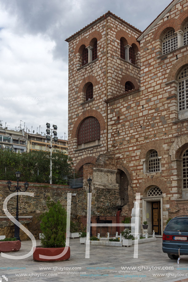 THESSALONIKI, GREECE - SEPTEMBER 30, 2017: Ancient Byzantine Church of  Saint Demetrius in the center of city of Thessaloniki, Central Macedonia, Greece