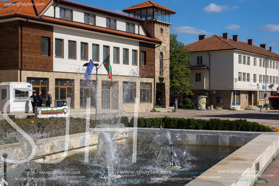 ETROPOLE, BULGARIA - SEPTEMBER 21, 2013: Panoramic view of town of Etropole, Sofia Province, Bulgaria