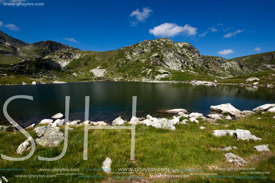Amazing view of The Trefoil lake, Rila Mountain, The Seven Rila Lakes, Bulgaria