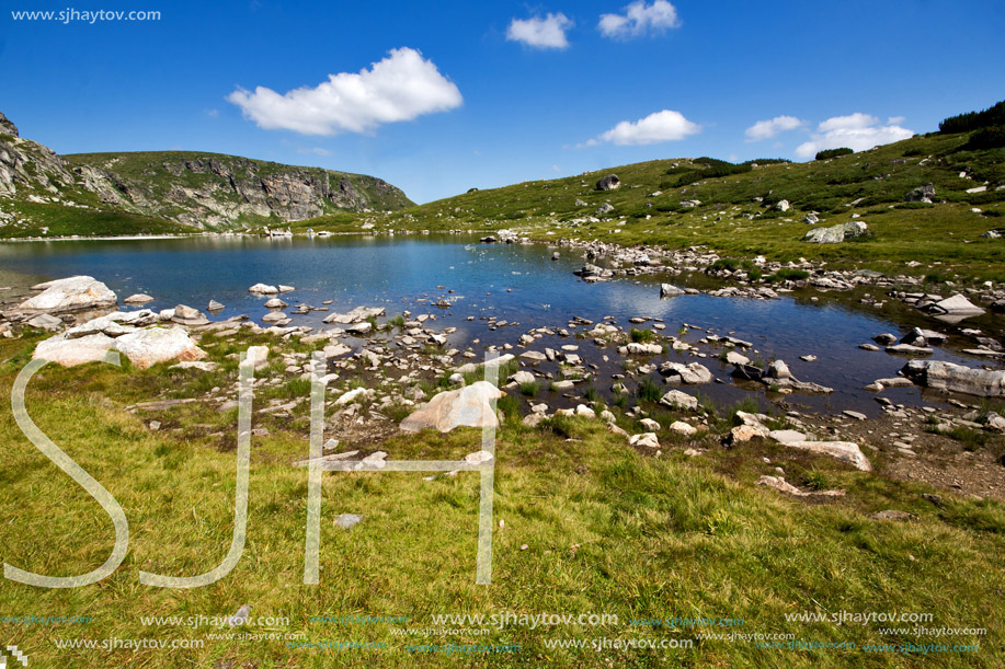 Amazing view of The Trefoil lake, Rila Mountain, The Seven Rila Lakes, Bulgaria