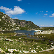 Amazing view of The Trefoil lake, Rila Mountain, The Seven Rila Lakes, Bulgaria