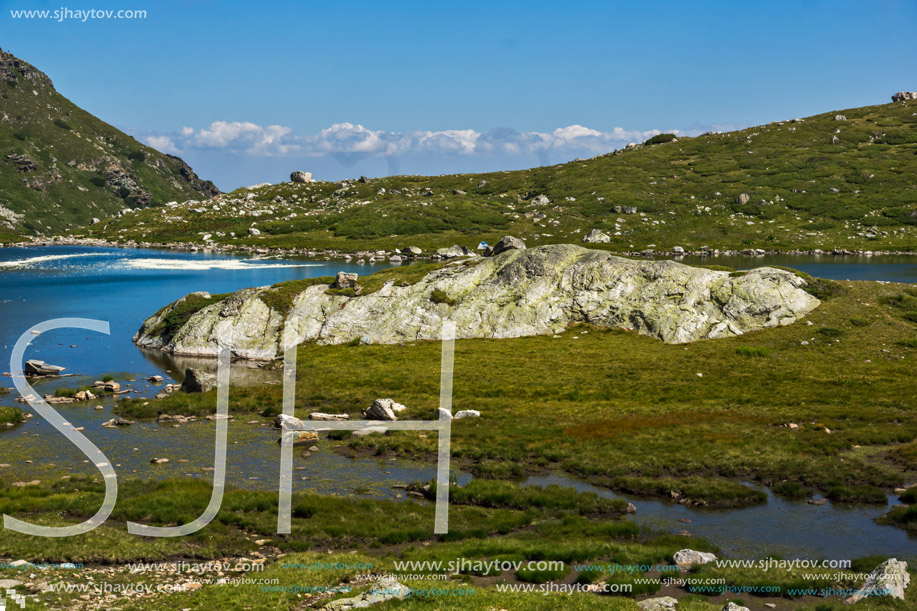 Amazing view of The Trefoil lake, Rila Mountain, The Seven Rila Lakes, Bulgaria