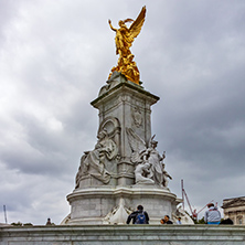 LONDON, ENGLAND - JUNE 17 2016: Queen Victoria Memorial in front of Buckingham Palace, London, England, United Kingdom