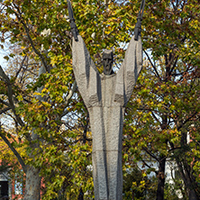 SOFIA, BULGARIA - NOVEMBER 7, 2017: Autumn view of St. Kliment Ohridski monument in city of Sofia, Bulgaria