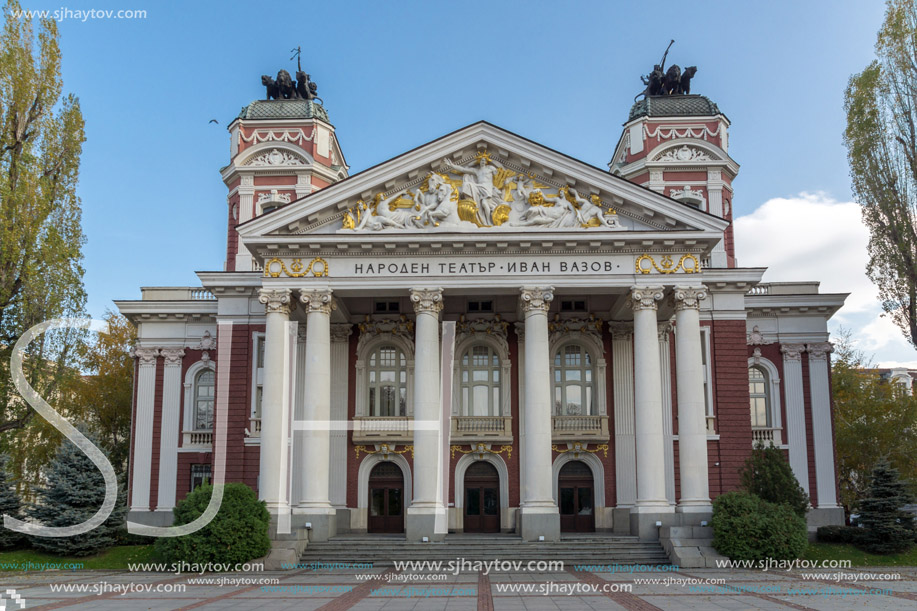 SOFIA, BULGARIA - NOVEMBER 7, 2017: National Theatre Ivan Vazov in Sofia, Bulgaria