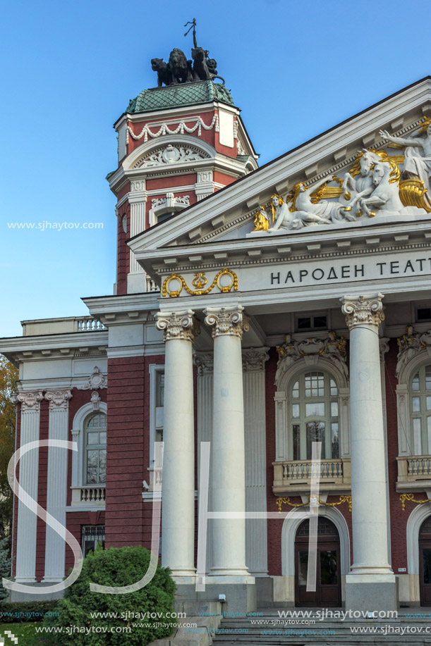SOFIA, BULGARIA - NOVEMBER 7, 2017: National Theatre Ivan Vazov in Sofia, Bulgaria