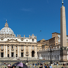 ROME, ITALY - JUNE 23, 2017: Amazing view of Saint Peter"s Square and St. Peter"s Basilica in Rome, Italy