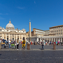 ROME, ITALY - JUNE 23, 2017: Amazing view of Saint Peter"s Square and St. Peter"s Basilica in Rome, Italy