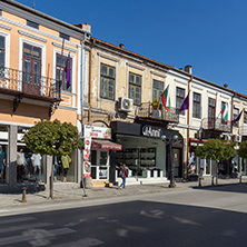 VELIKO TARNOVO, BULGARIA -  APRIL 11, 2017: Old Houses at central street in city of Veliko Tarnovo, Bulgaria