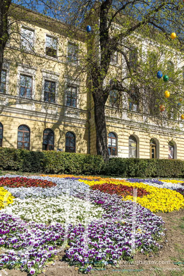 VELIKO TARNOVO, BULGARIA -  APRIL 11, 2017: Spring view of Faculty of Fine Arts at Veliko Tarnovo University, Bulgaria