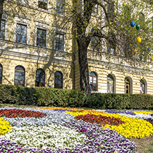 VELIKO TARNOVO, BULGARIA -  APRIL 11, 2017: Spring view of Faculty of Fine Arts at Veliko Tarnovo University, Bulgaria