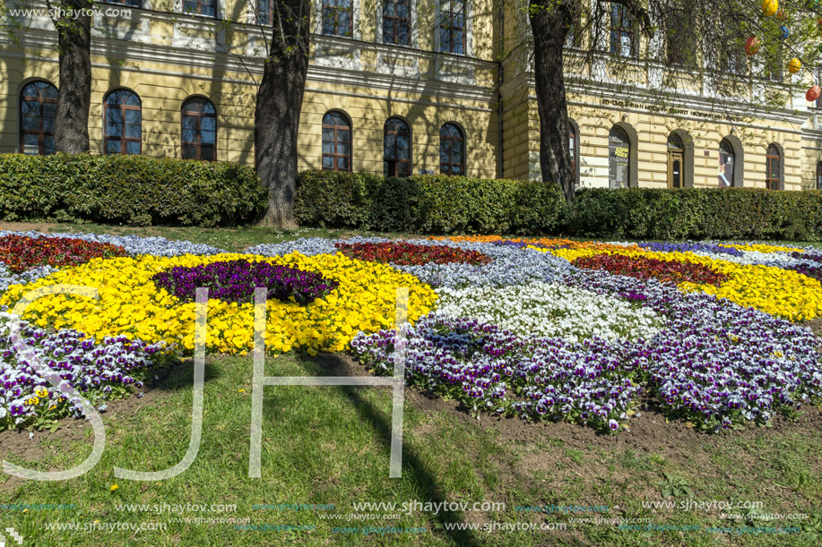 VELIKO TARNOVO, BULGARIA -  APRIL 11, 2017: Spring view of Faculty of Fine Arts at Veliko Tarnovo University, Bulgaria