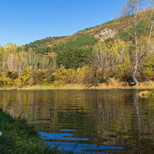 Autumn Landscape of Iskar River near Pancharevo lake, Sofia city Region, Bulgaria