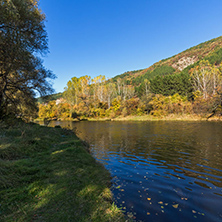 Autumn Landscape of Iskar River near Pancharevo lake, Sofia city Region, Bulgaria