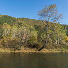 Autumn Landscape of Iskar River near Pancharevo lake, Sofia city Region, Bulgaria