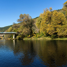 Autumn Landscape of Iskar River near Pancharevo lake, Sofia city Region, Bulgaria
