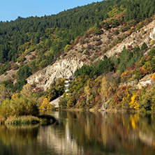 Autumn Landscape of Iskar River near Pancharevo lake, Sofia city Region, Bulgaria